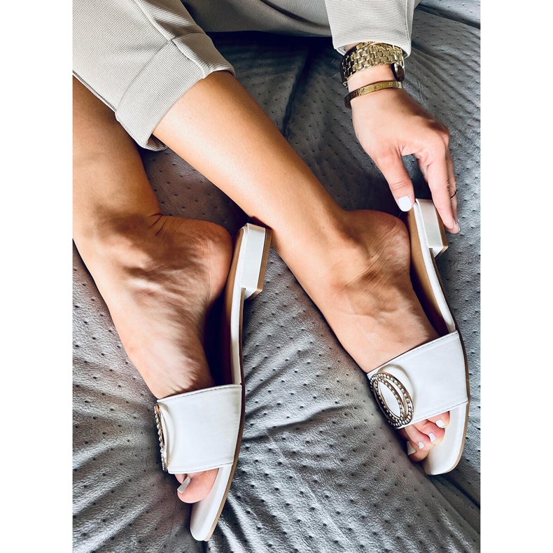 Chinelos femininos Allor White branco 2