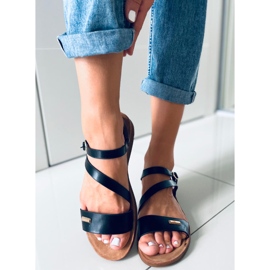 Sandálias femininas Leaf Black preto 2