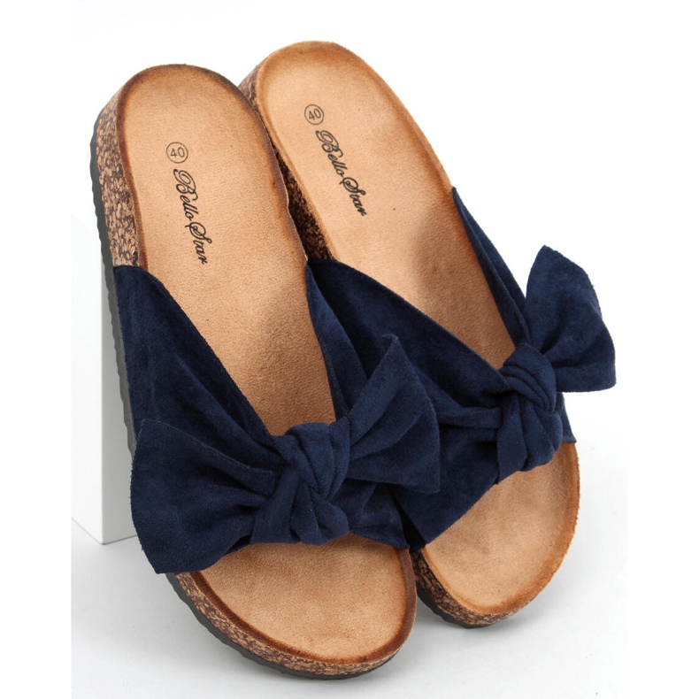 Chinelos de cortiça com laço lilás DK.BLUE azul 2