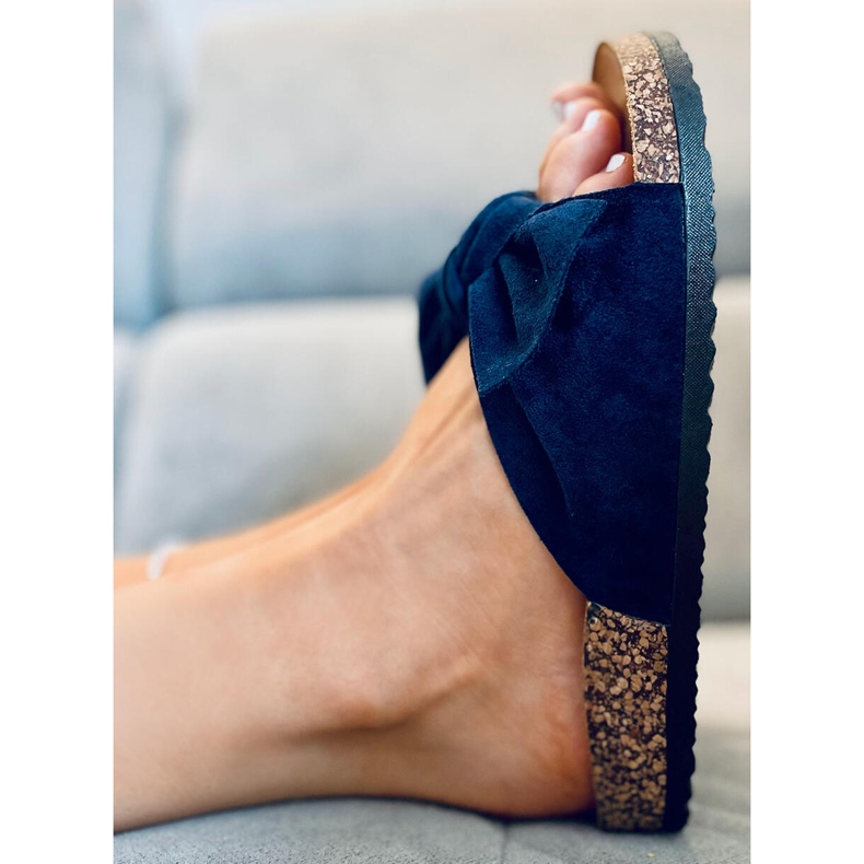 Chinelos de cortiça com laço lilás DK.BLUE azul 1