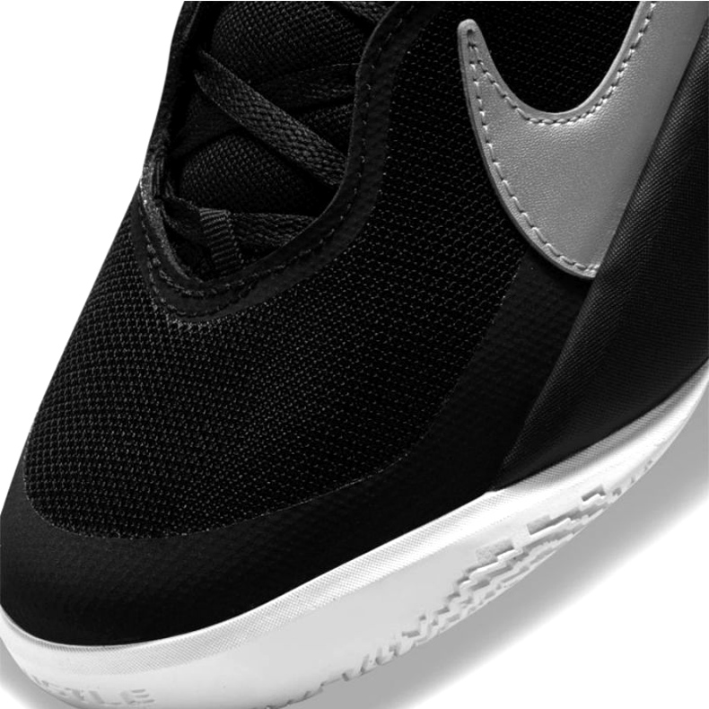 Tênis de basquete Nike Team Hustle D 10 Big Jr CW6735 004 preto prata 3