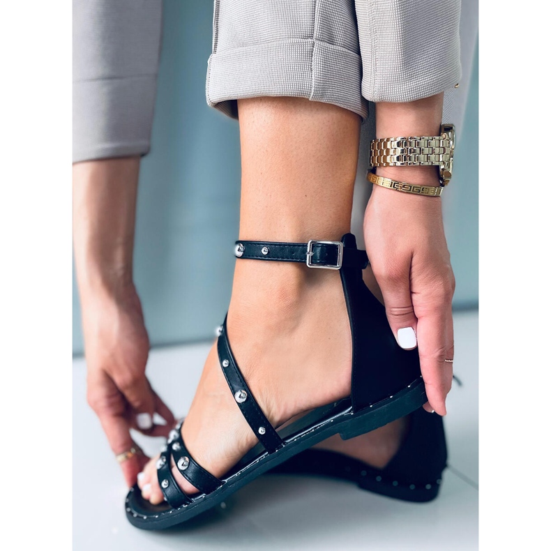 Sandálias romanas pretas do Cairo preto 2