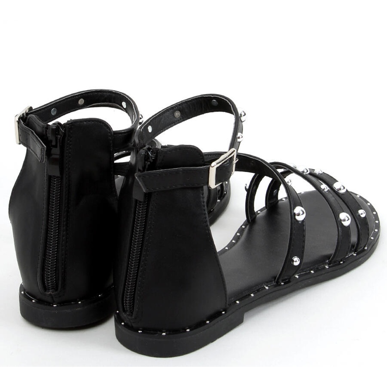 Sandálias romanas pretas do Cairo preto 1