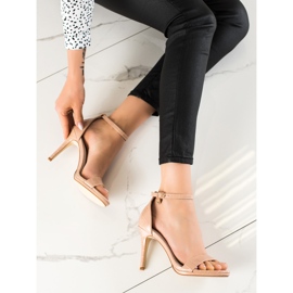 Goodin Sandálias de salto alto bege elegantes 1
