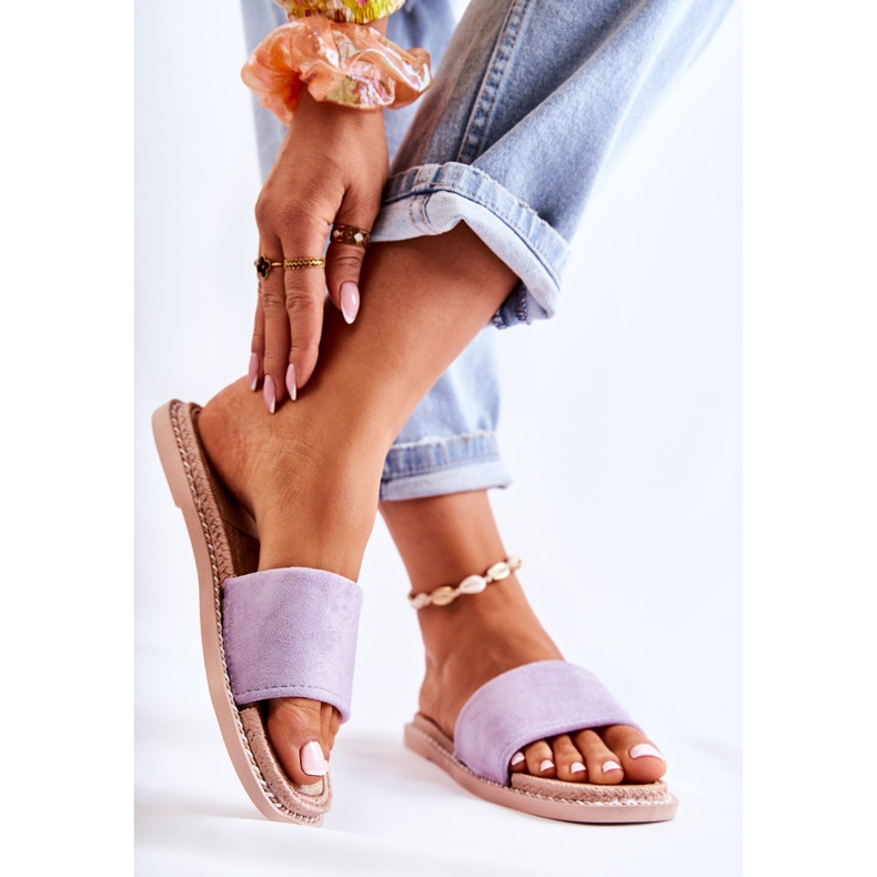 FJ1 Chinelos femininos de camurça roxo pôr do sol tolet 2