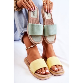 FJ1 Chinelos femininos de camurça amarelo-sol 2