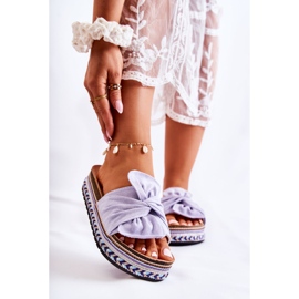 FJ1 Chinelos femininos em uma plataforma maciça Violet Terisa roxo 1