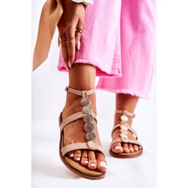 Sandálias Femininas com Cinto Decorativo Bege Seila 1