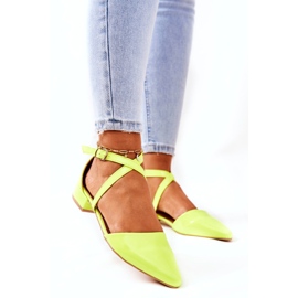 WS1 Bombas patenteadas de salto baixo neon amarelo Giovanna 2