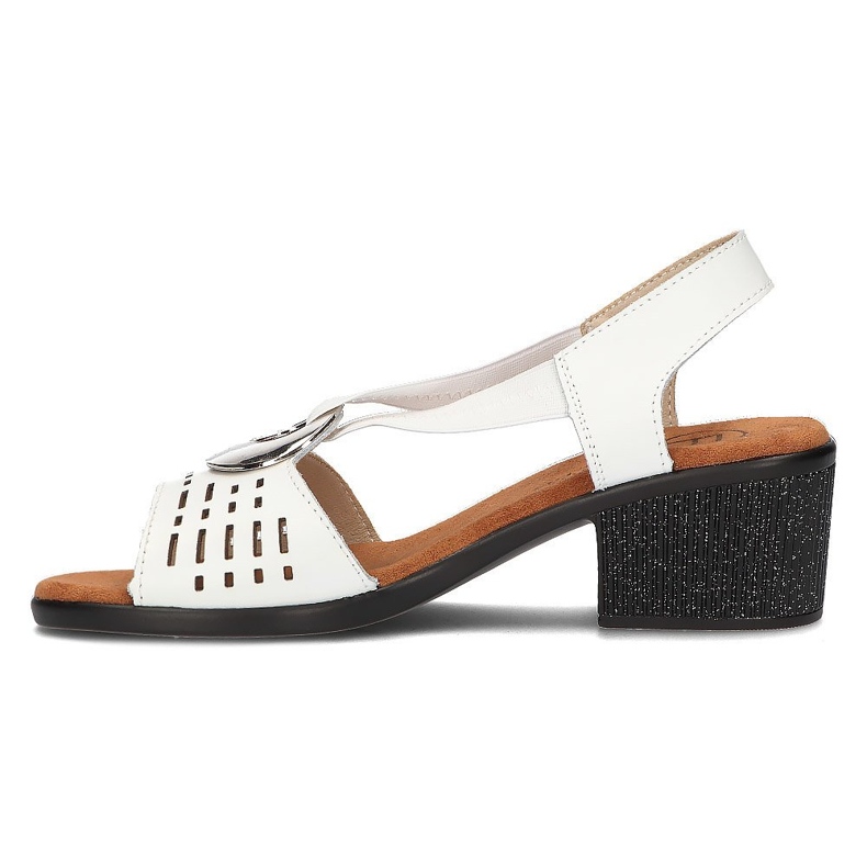 Sandálias de couro aberto com Filippo DS2308/22 Decoração branca branco 3