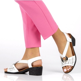 Sandálias de couro aberto com Filippo DS2308/22 Decoração branca branco 5