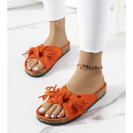 Chinelos Laderies com franjas laranja 2 Chinelos Laderies com franjas laranja 2