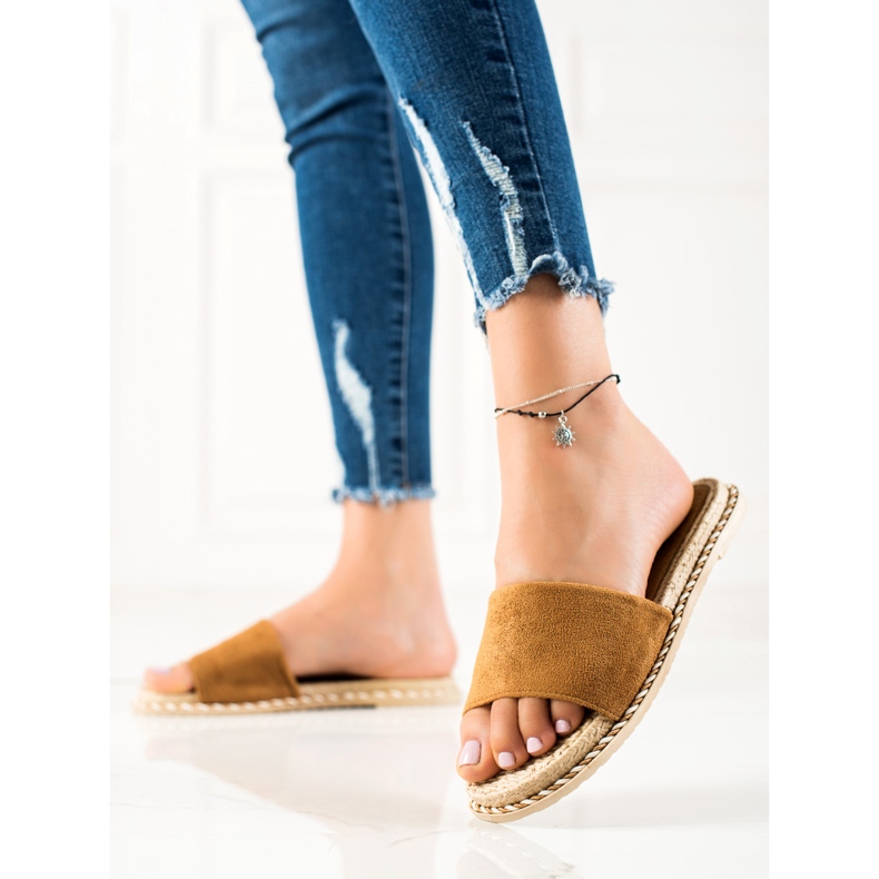 Cm Paris chinelos casuais bege castanho 2