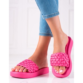 Mannika Chinelos na plataforma rosa 1