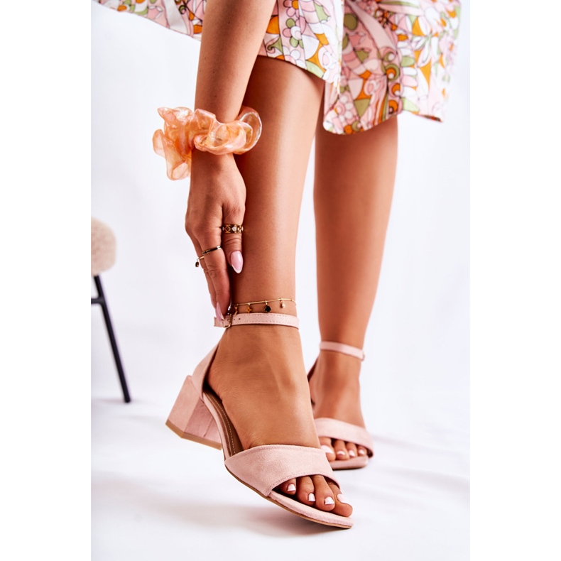 PS1 Sandálias femininas de camurça com salto alto rosa Luciana 1 PS1 Sandálias femininas de camurça com salto alto rosa Luciana 1