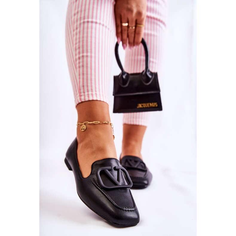 PS1 Sapatos Mocassins com enfeite Hermosa Preto 1