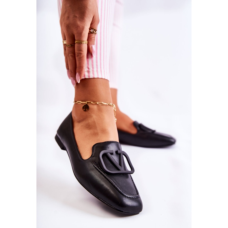 PS1 Sapatos Mocassins com enfeite Hermosa Preto 2