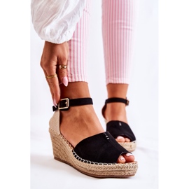 Sandálias femininas confortáveis ​​em cunha preta Dellia preto 2