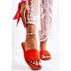 FL1 Chinelos Clássicos Femininos Liso Vermelho Narsis 1