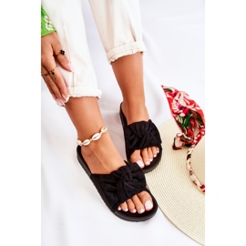 PE1 Chinelos Clássicos de Camurça com Laço Preto Hayle 1