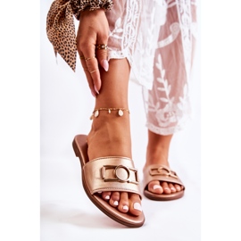 PE1 Chinelos Clássicos Femininos com Decoração Sherri Dourada dourado 1