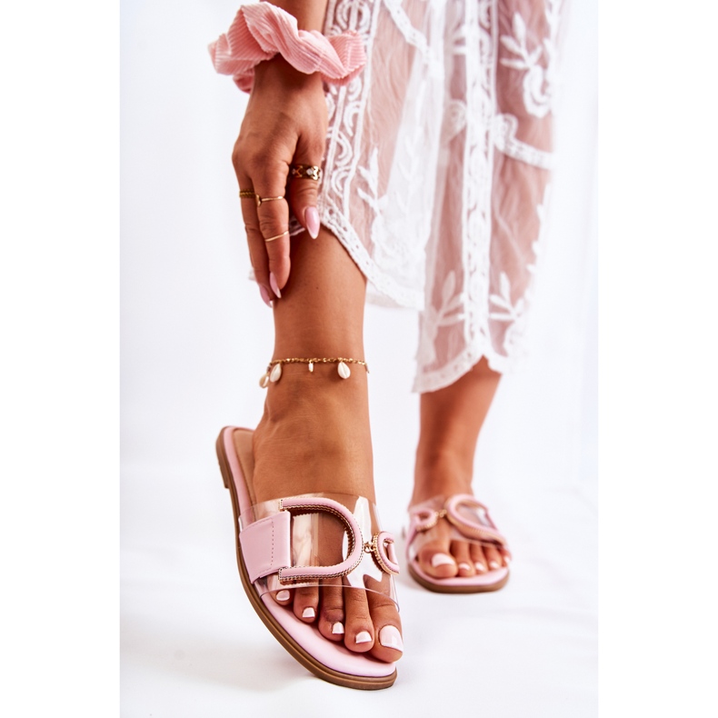 FS1 Chinelos Marsala rosa da moda feminina 1