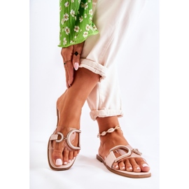 FS1 Chinelos femininos bege Marsala da moda 2