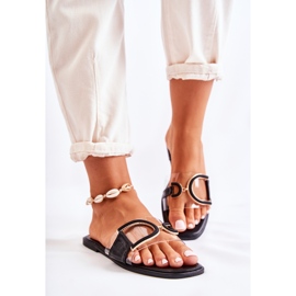 FS1 Chinelos pretos femininos da moda Marsala 1