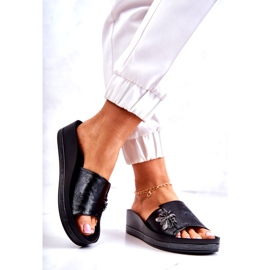 Vinceza Chinelos femininos da moda com decoração Black Holle preto 2