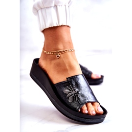 Vinceza Chinelos femininos da moda com decoração Black Holle preto 3