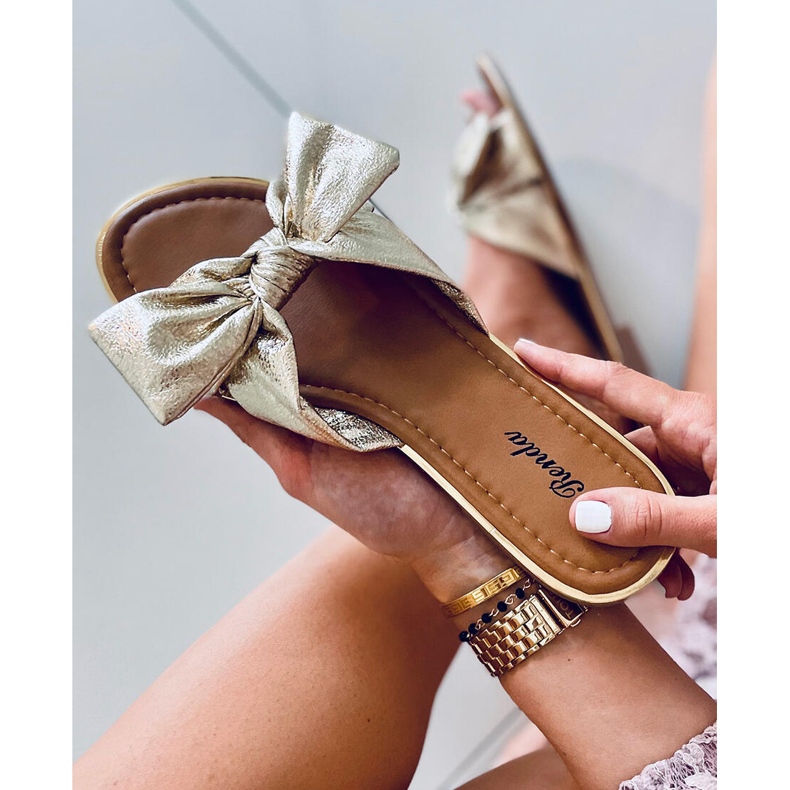 Chinelos femininos Lirio Gold dourado 2