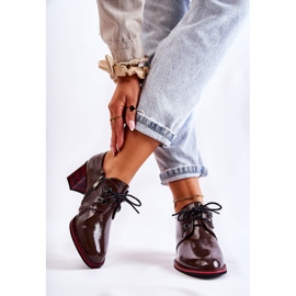 S.Barski Sapatos com zíper marrom e vermelho Laurosa castanho 2