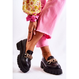 PS1 Sapatos de couro com corrente carmim preta decorativa preto 2