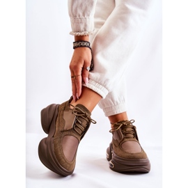 PS1 Tênis esportivo feminino Khaki New Horizon marrom 2