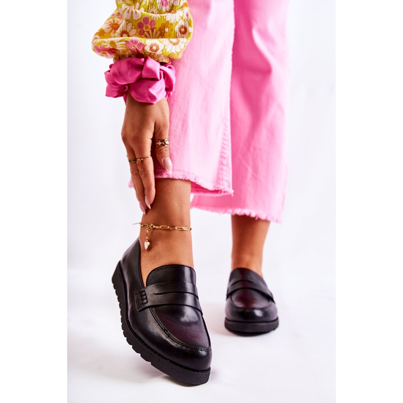 Mocassim de couro La.Fi Black Alannah preto 1