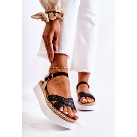 FL1 Sandálias femininas trançadas na plataforma Black Selea preto 1