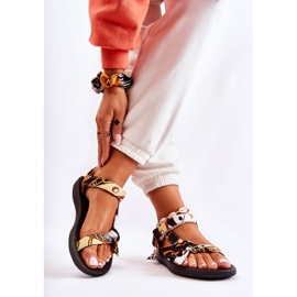 PM1 Sandálias Femininas com Velcro Preto Caprisa branco 2 PM1 Sandálias Femininas com Velcro Preto Caprisa branco 2