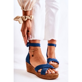 Sandálias de cunha de camurça Maciejka 04565-06 Azul Marinho azul-marinho multicolorido 1