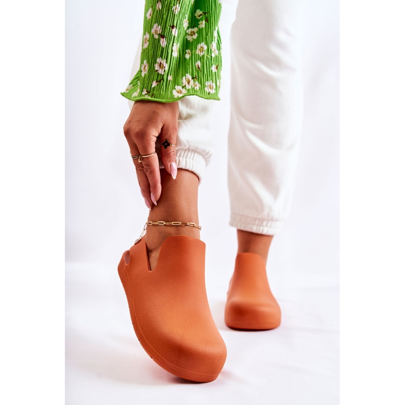 FS1 Tamancos de borracha Meriko laranja na moda 1