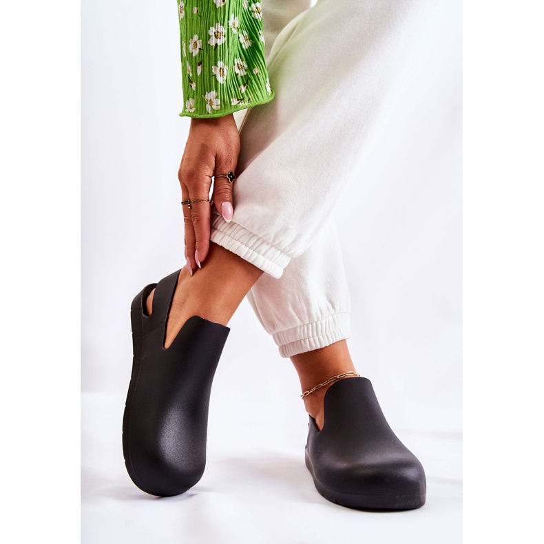 FS1 Tamancos de borracha pretos da moda Meriko 2