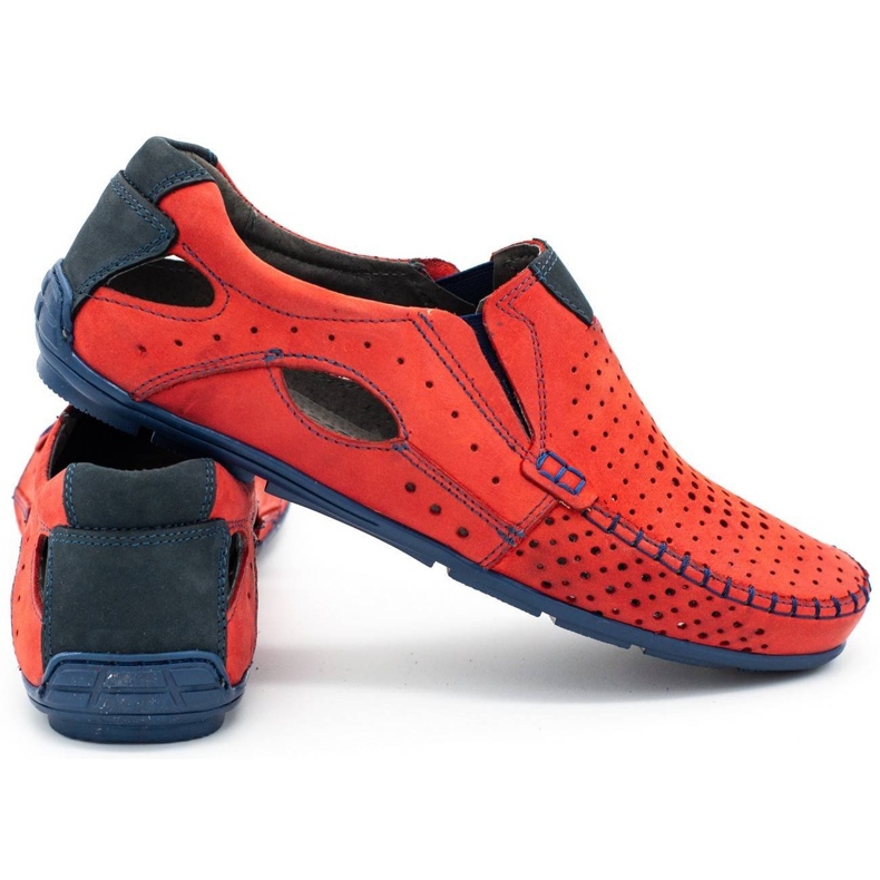 Mario Pala Sapatos masculinos mocassins vermelho verão 901 3