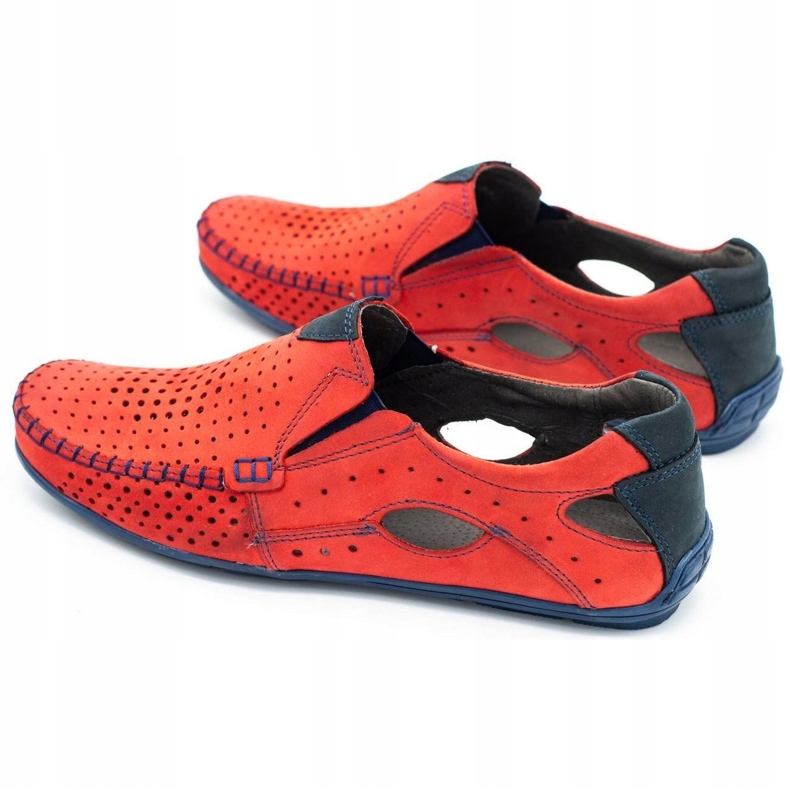 Mario Pala Sapatos masculinos mocassins vermelho verão 901 4