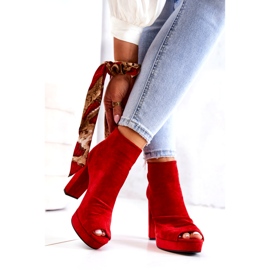WS1 Botas em um bar aberto Toes Red Adore vermelho 1
