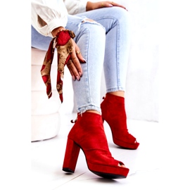 WS1 Botas em um bar aberto Toes Red Adore vermelho 2