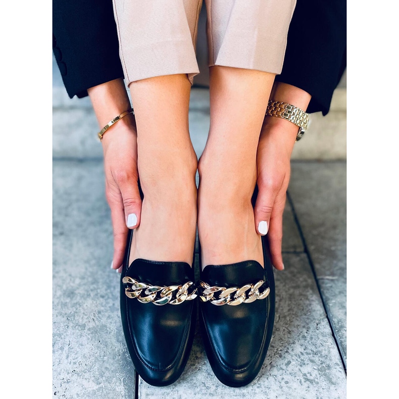 Mocassim Addison Black com corrente preto 2 Mocassim Addison Black com corrente preto 2