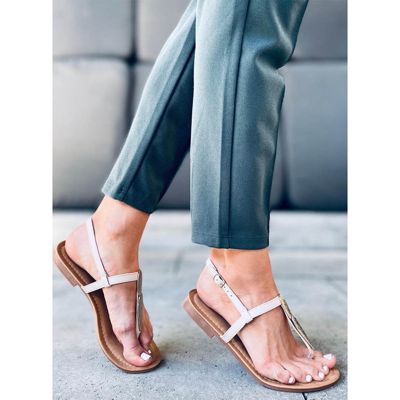 Chinelos Attina Bege dourado 1