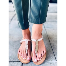 Chinelos Attina Bege dourado 2