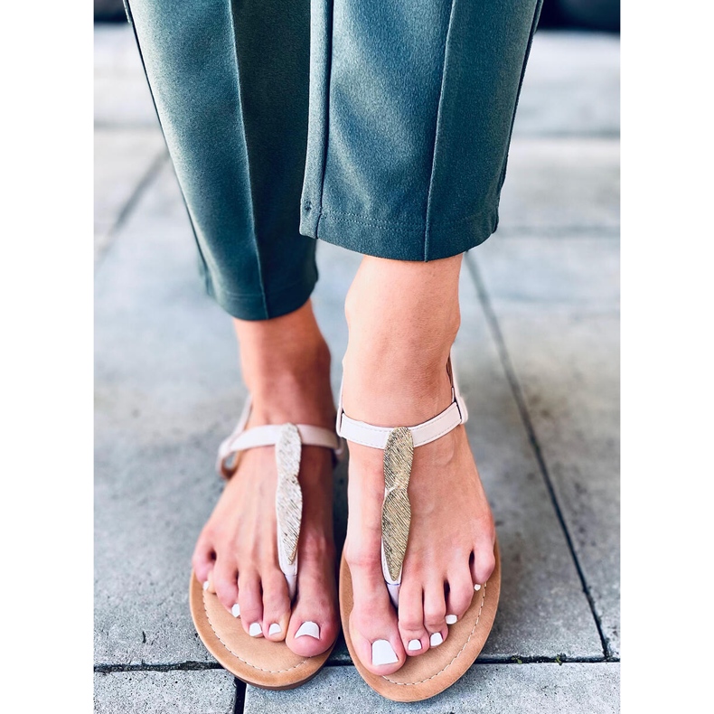 Chinelos Attina Bege dourado 2