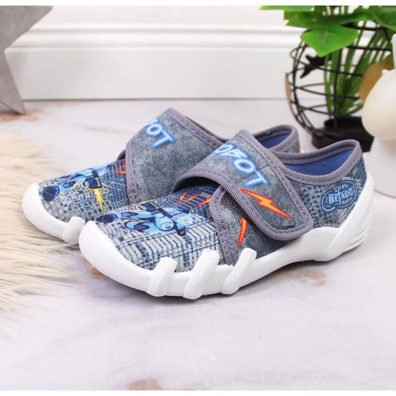 Chinelos Cinzentos Velcro Cinzentos para Jardim de Infância Jr. Befado 2