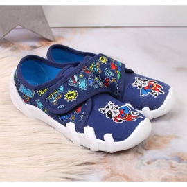 Chinelos de velcro Jr. Befado para jardim de infância azul marinho 2